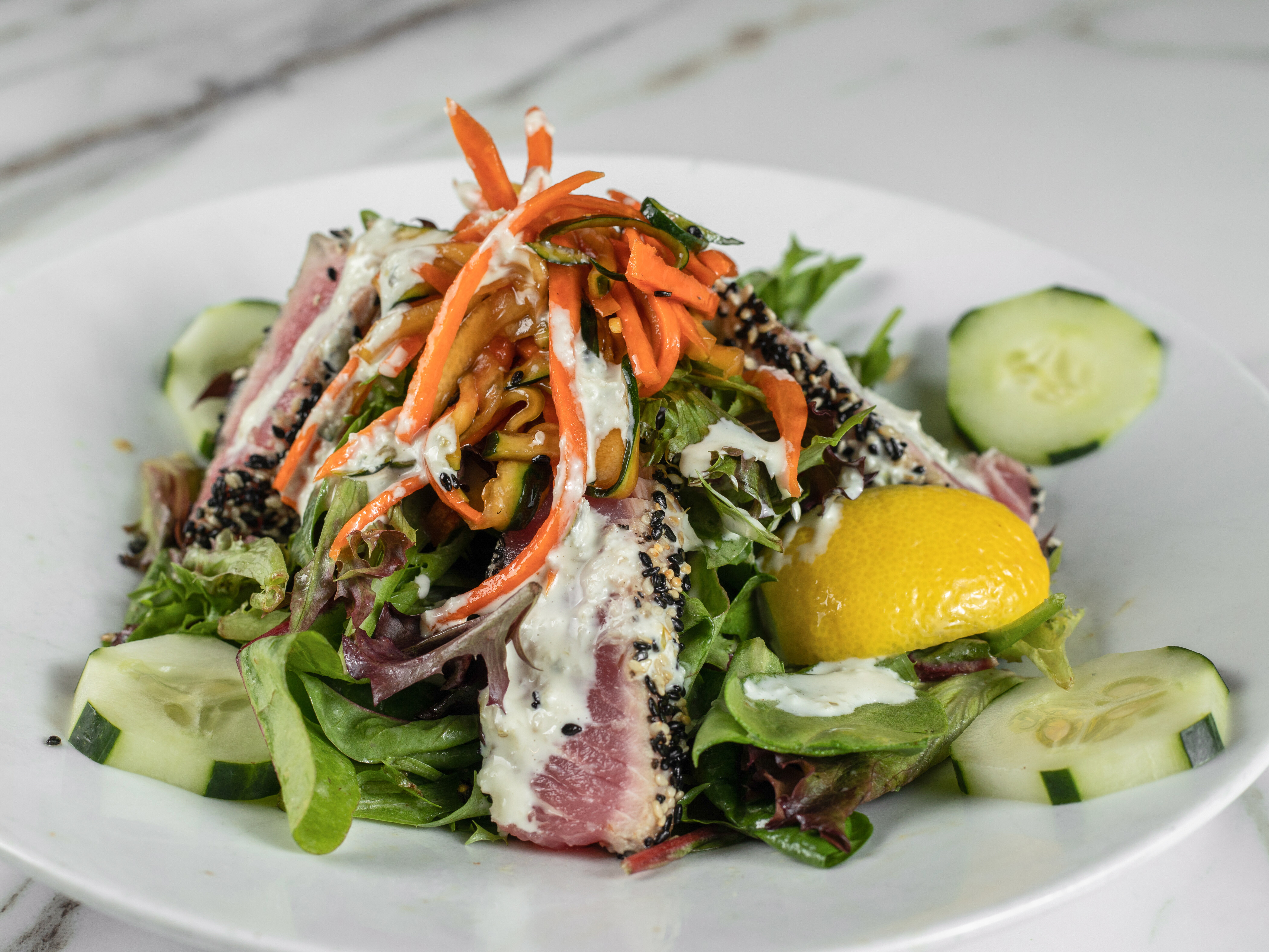 Order Sesame Crusted Ahi Tuna Salad food online from Southampton Publick House store, Southampton on bringmethat.com