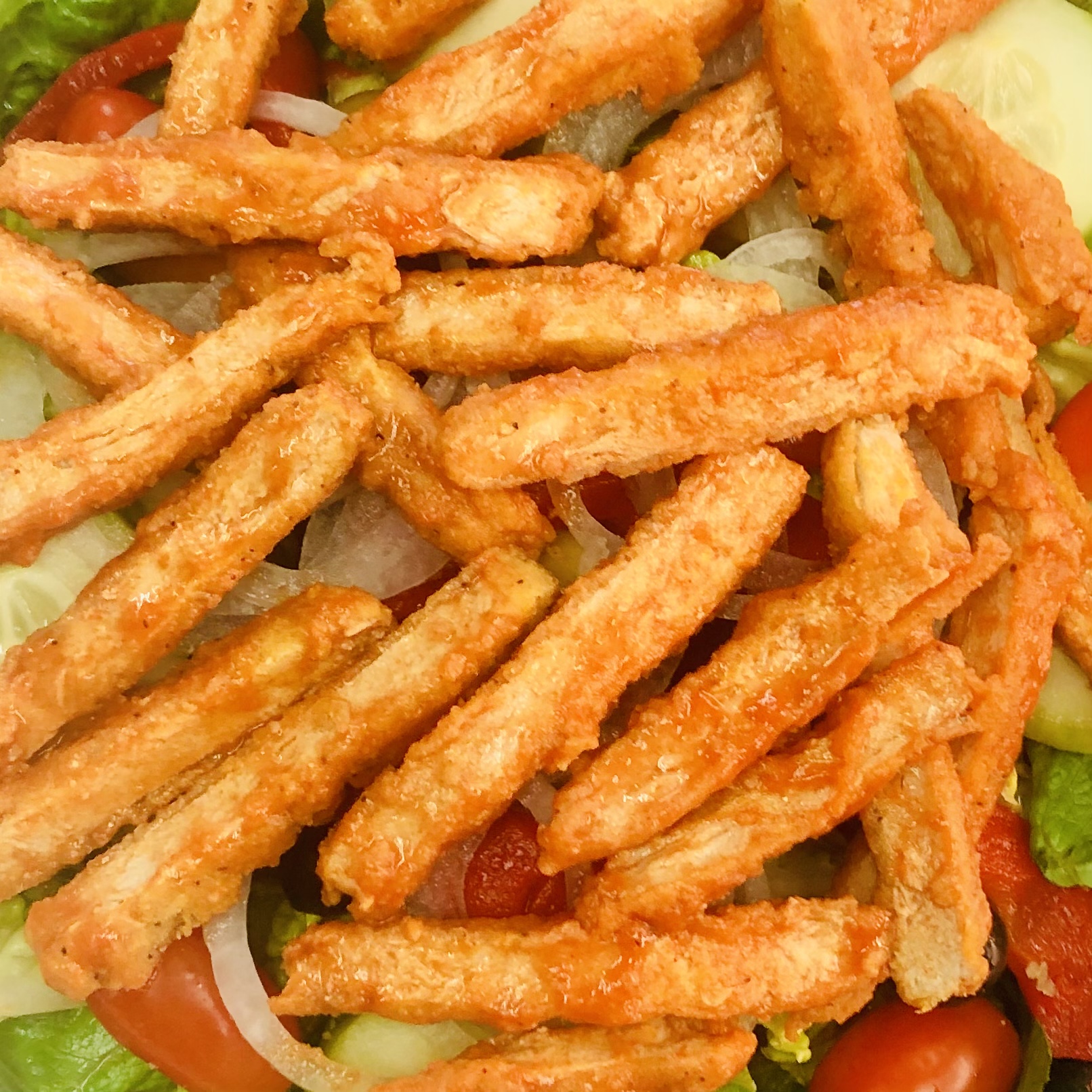 Order Vegan Buffalo Chicken Cutlet Salad food online from Nicks Pizza & Deli store, Fanwood on bringmethat.com