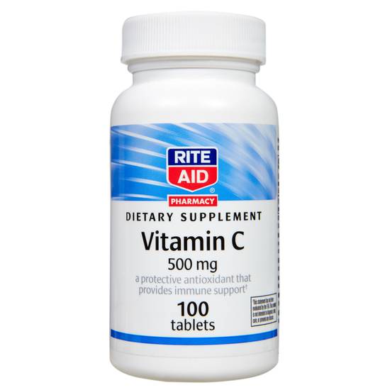 Order Rite Aid Pharmacy Vitamin C Tablets 500mg (100 ct) food online from Rite Aid store, Palm Desert on bringmethat.com