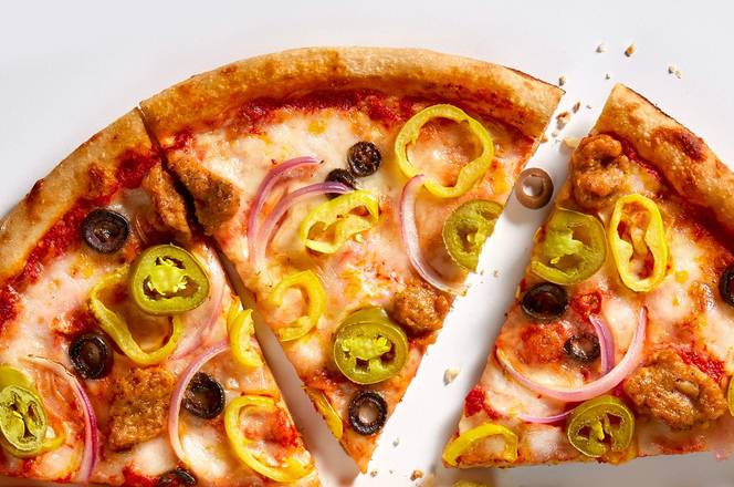 Order Hot Link Half 11-inch Pizza + choice of side food online from Blaze Pizza store, Las Vegas on bringmethat.com