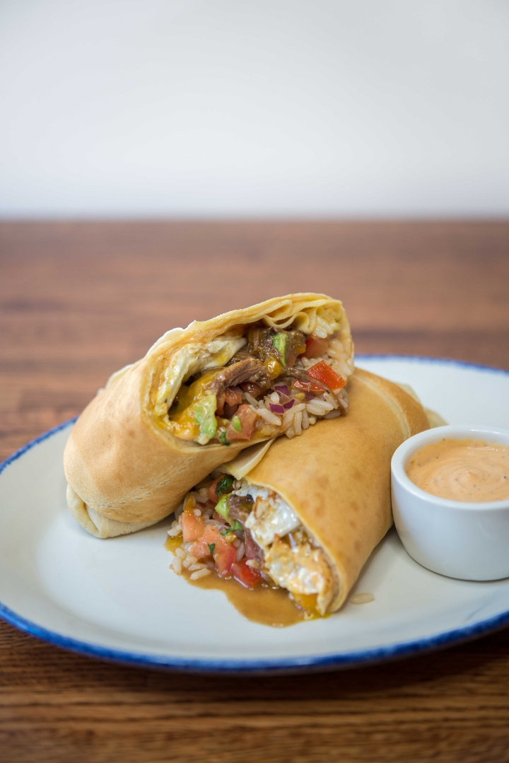 Order Short Rib Breakfast Burrito food online from Simply Crepes store, Raleigh on bringmethat.com