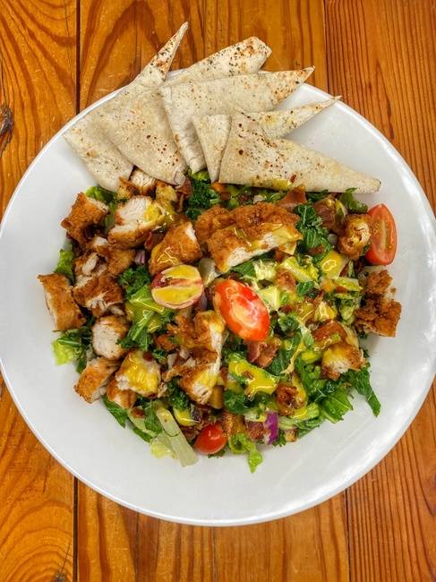 Order Full Honey Mustard Chicken Salad (Takeout) food online from Rail Trail Flatbread Co store, Hudson on bringmethat.com