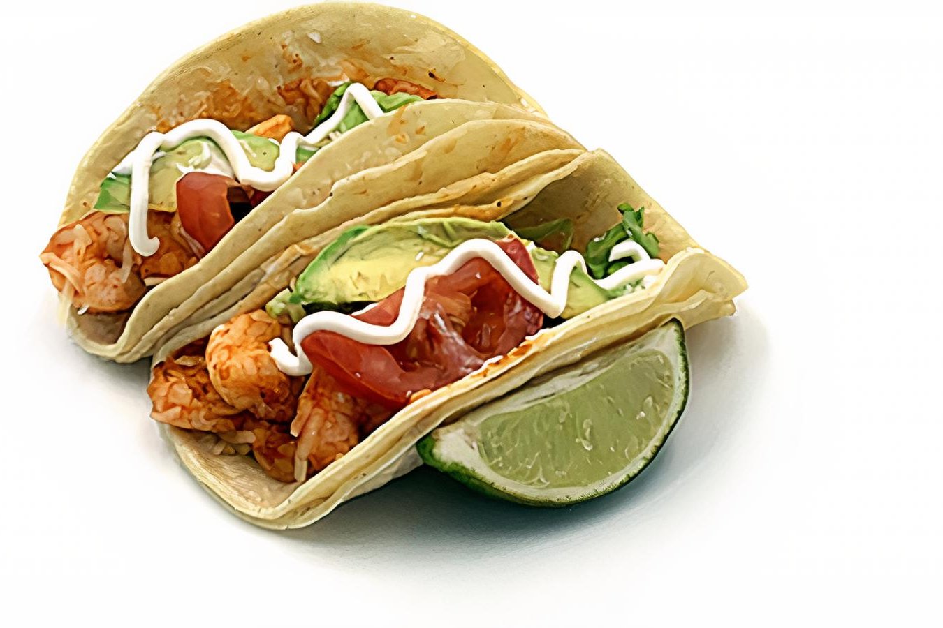 Order #14 Two Grande 6’ Shrimp Tacos food online from Javi Taco Shack store, Visalia on bringmethat.com