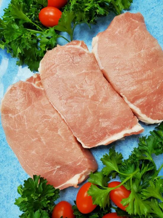 Order Boneless Pork Chops (2 pcs) food online from Cow Palace Butcher Shop store, Middle Island on bringmethat.com