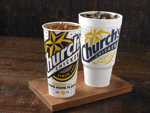 Order Regular Fountain Drink food online from Church's Chicken store, Midwest City on bringmethat.com