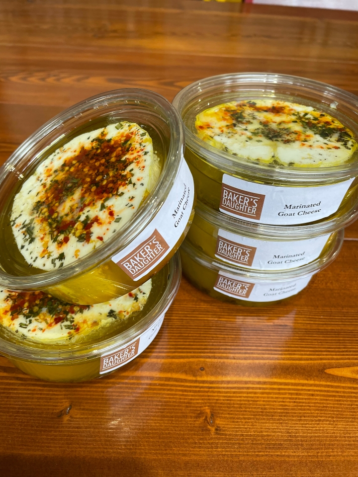 Order Marinated Goat Cheese 8 ounces food online from Bakers Daughter store, Washington on bringmethat.com