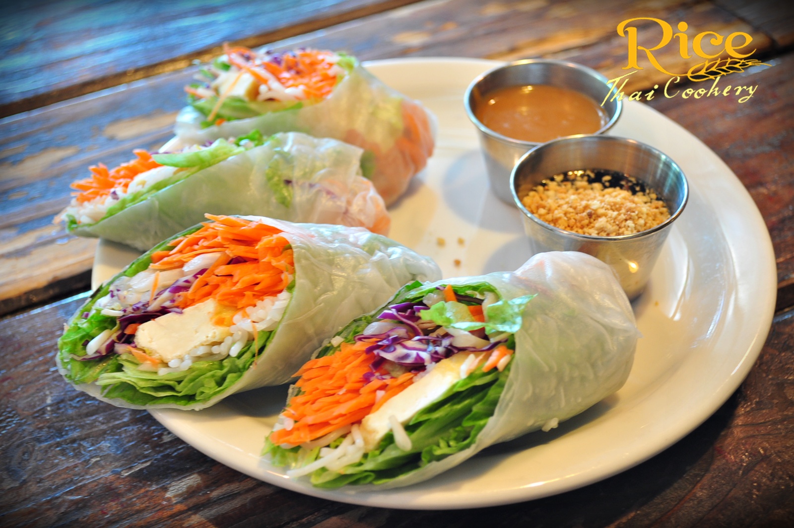Order 2 Piece Fresh Salad Rolls food online from Rice Thai Cookery store, Portland on bringmethat.com