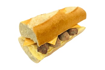 Order #89 Egg. Sausage, and Cheese Baguette food online from Lee Sandwiches store, Artesia on bringmethat.com
