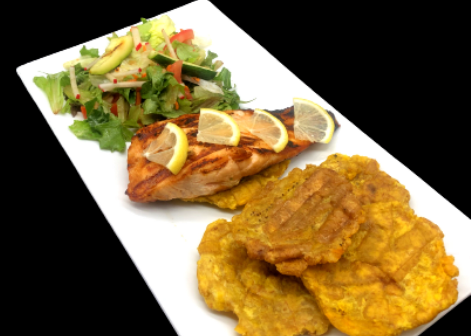 Order Grilled Salmon food online from Salsa Y Brasa Restaurant store, New Rochelle on bringmethat.com