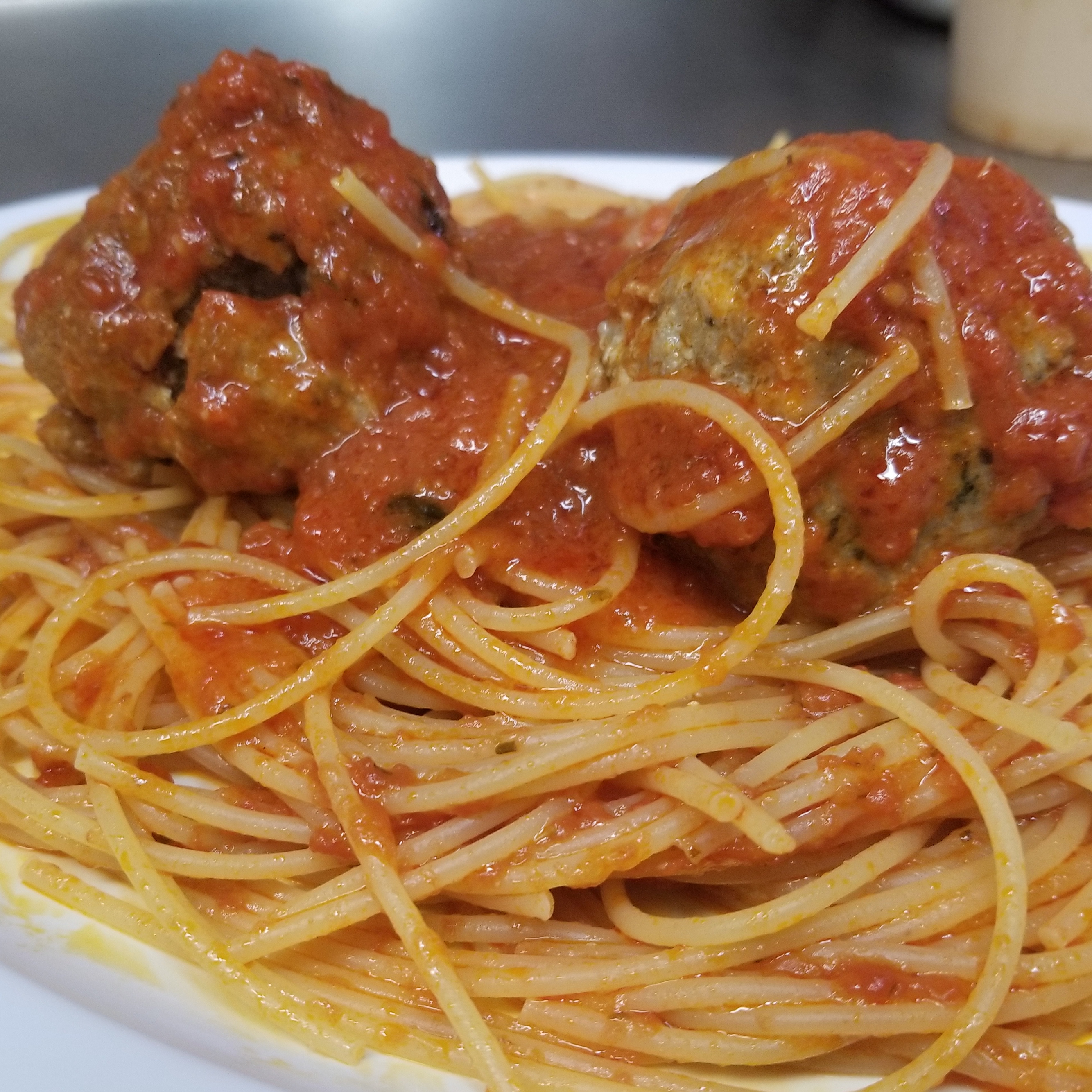 Order Spaghetti with Meatballs food online from Pizzarelli's Pizza store, Scarsdale on bringmethat.com