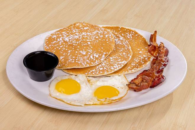 Order Gluten Free Pancake Combo food online from Shari Cafe store, Spokane on bringmethat.com