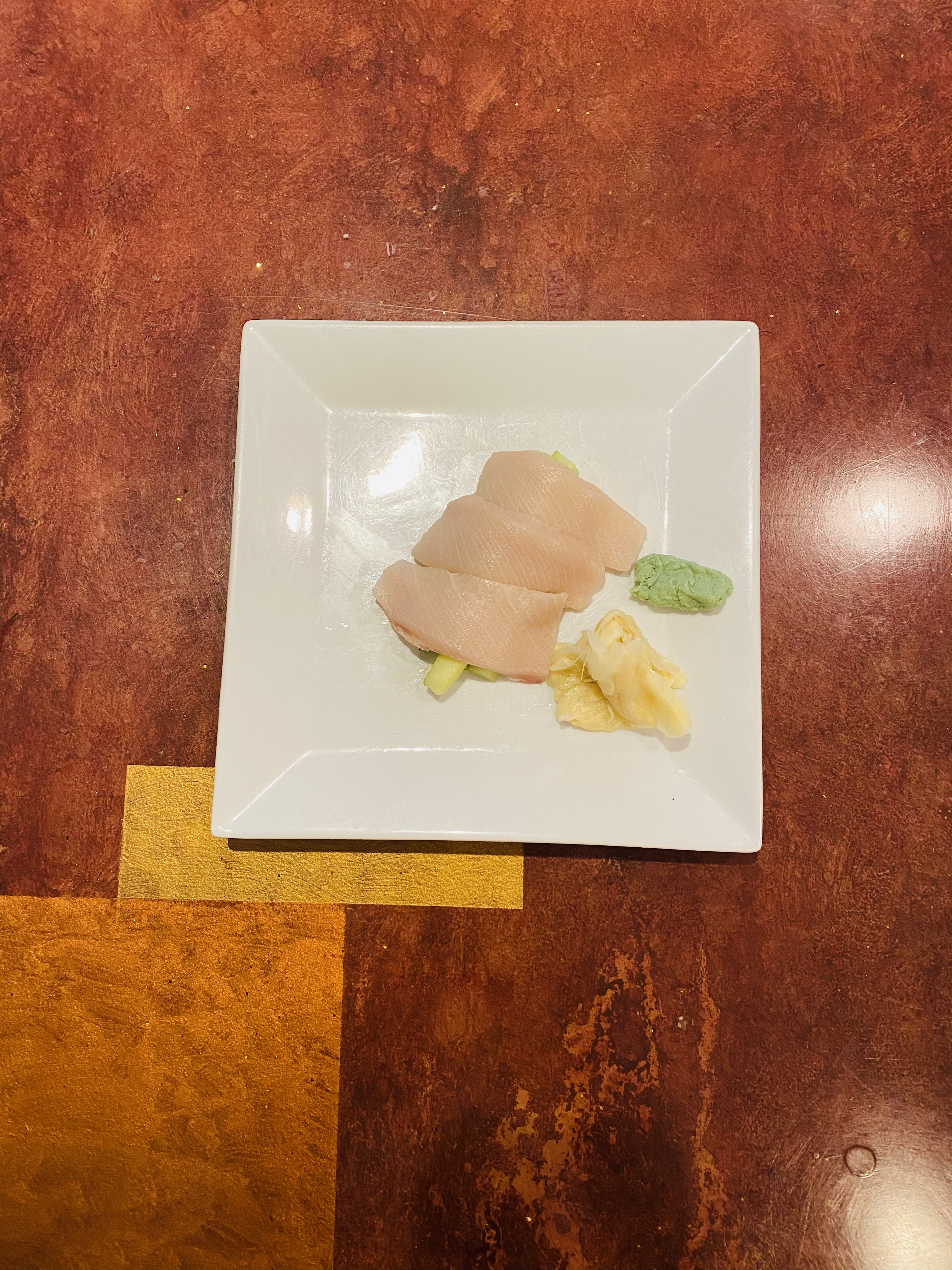 Order Yellowtail Sashimi 3pc food online from Rien Tong Thai Cuisine store, Arlington on bringmethat.com