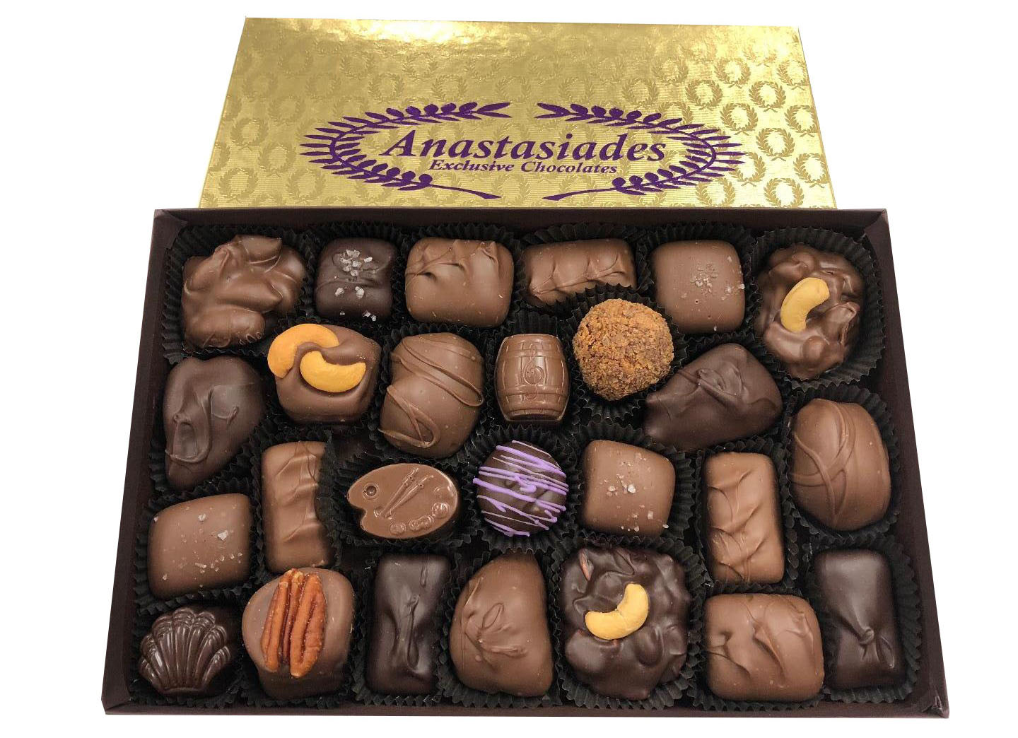 Order 1 lb. Milk and Dark Chocolate Assortment food online from Anastasiades Exclusive Chocolates store, North Canton on bringmethat.com