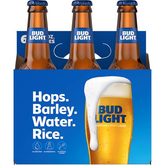 Order Bud Light, 6pk-12oz bottle beer (4.2% ABV) food online from Space Liquor store, Houston on bringmethat.com