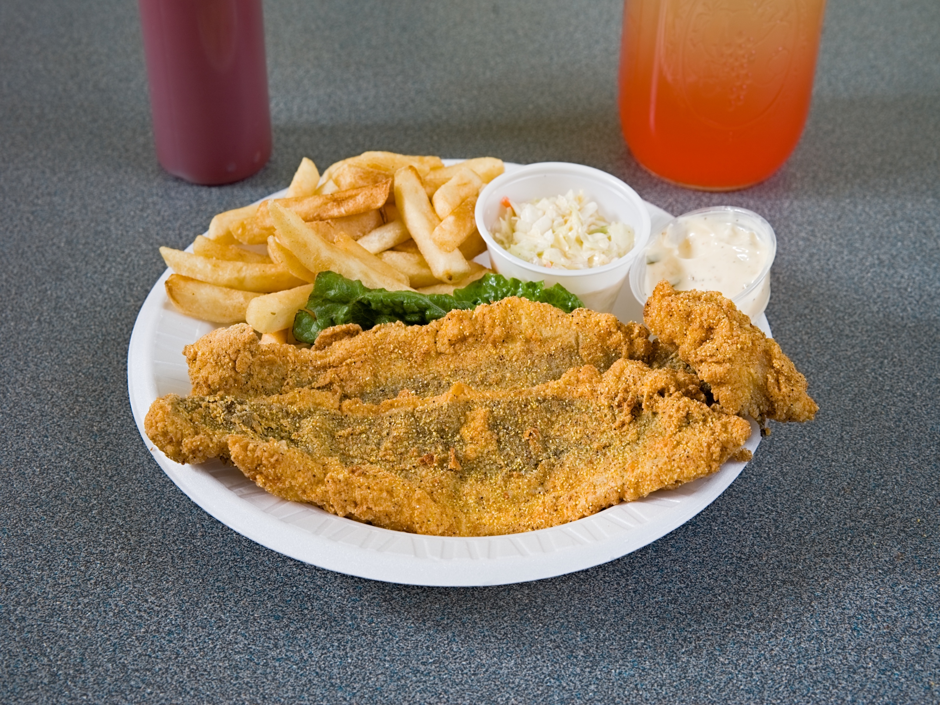 Order Catfish Dinner with Fries and Cole Slaw food online from Westside Coney Island store, Akron on bringmethat.com