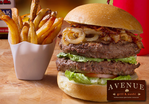 Order Crunchy Double Burger food online from Avenue Grill & Sushi store, Elizabeth on bringmethat.com