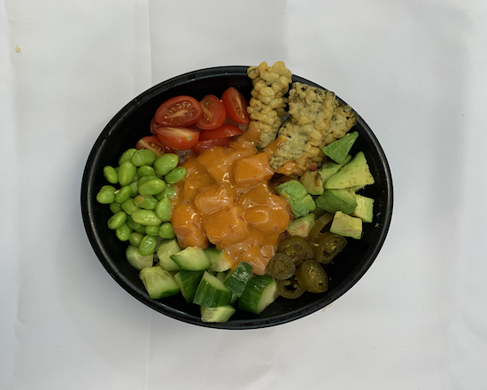 Order PB7 -Crazy Salmon Poke Bowl food online from Sushi Time store, Boston on bringmethat.com