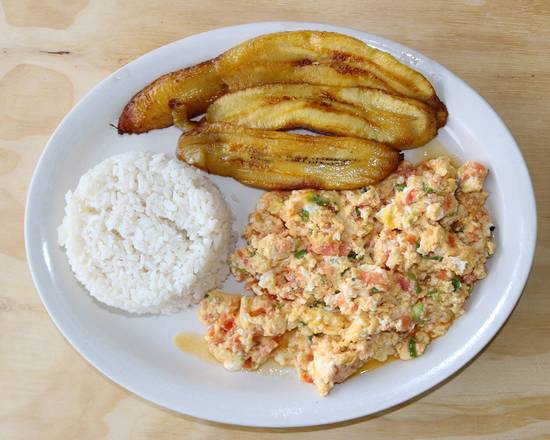 Order  Rice, Plantain, and Egg any Style ( Arroz, Tostones y Huevo) food online from El Carriel store, Mauldin on bringmethat.com