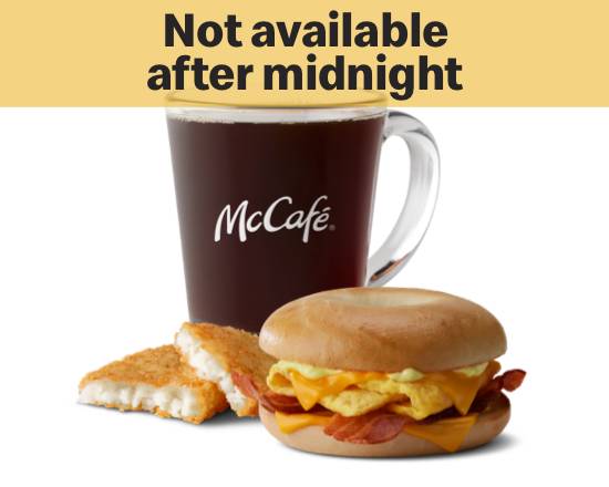 Order Bacon Egg Cheese Bagel Meal food online from Mcdonald® store, WASHINGTON on bringmethat.com