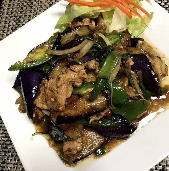 Order Spicy Eggplant food online from Aroy Thai Kitchen store, Las Vegas on bringmethat.com