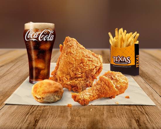 Order 2 Pc Chicken w/ a Side, Beverage & Biscuit food online from Texas Chicken & Burgers store, Levittown on bringmethat.com