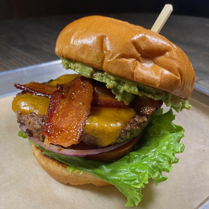 Order Bacon Avocado Burger food online from Maple Landing store, Dallas on bringmethat.com