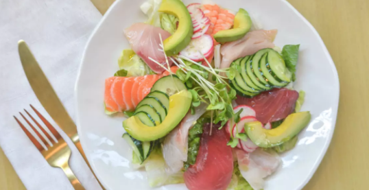 Order Sashimi Salad food online from Sushi Dragon store, Sun Valley on bringmethat.com