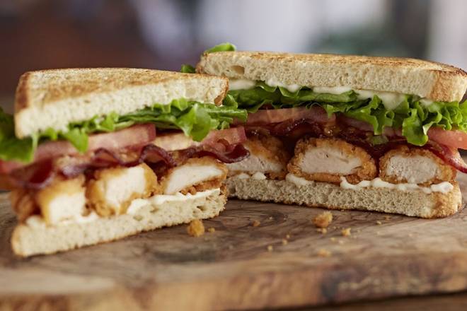 Order Crispy Chicken Club Sandwich food online from Johnny Rockets store, Syracuse on bringmethat.com