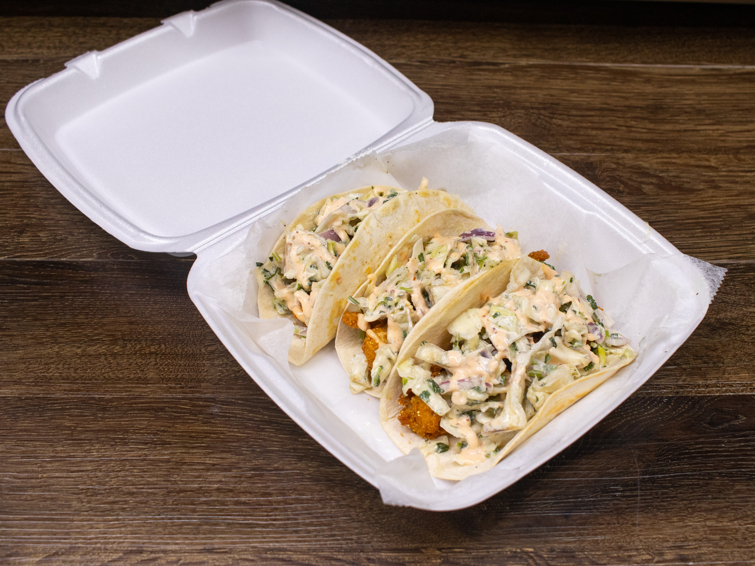 Order Fish Tacos food online from The Erthang Shack store, Humble on bringmethat.com