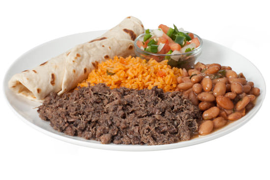 Order Barbacoa Lunch Plate food online from Laredo Taco Company store, Midland on bringmethat.com