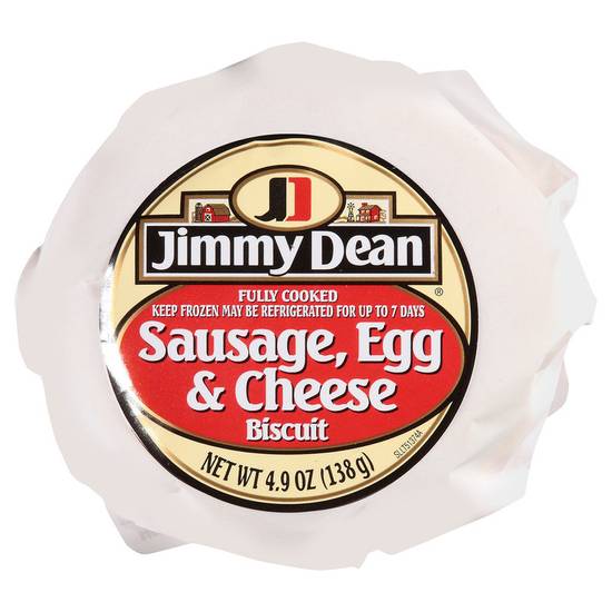 Order Jimmy Dean Sausage, Egg, & Cheese Biscuit Sandwich 4.9oz food online from Everyday Needs by Gopuff store, Clovis on bringmethat.com