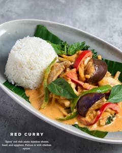 Order Red Curry food online from Cha Yen Thai Cookery store, Watertown on bringmethat.com