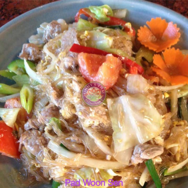Order Pad Woon Sen Noodle food online from Onny's Thai store, San Marcos on bringmethat.com