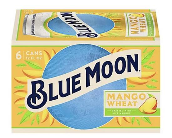 Order Blue Moon Mango Wheat, 6pk-12oz can beer (5.4% ABV) food online from Cold Spring Liquor store, Liberty Hill on bringmethat.com