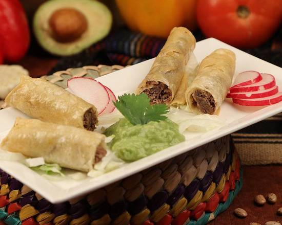 Order Taquitos (3 pcs) food online from La Choza Mexican & Seafood Restaurant store, City of Industry on bringmethat.com