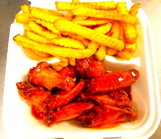 Order wing & french fries(medium size party wing)  food online from Moons Wings & Seafood store, Macon on bringmethat.com