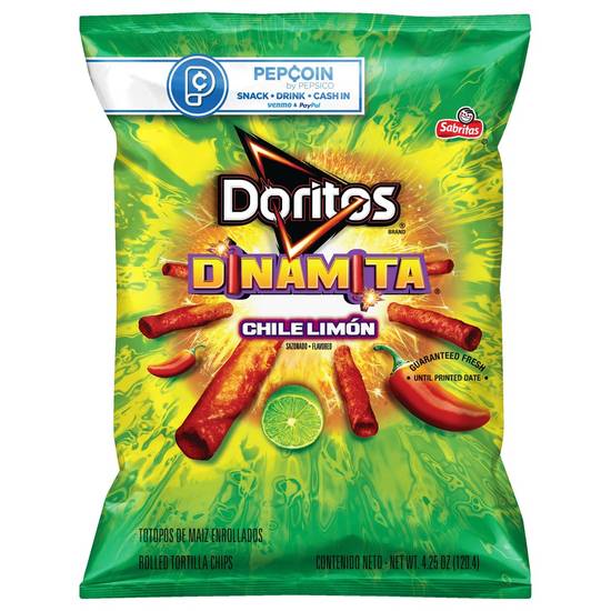 Order Doritos Dinamita Tortilla Chips Chile Limon Rolled (4.25 oz) food online from Rite Aid store, Yamhill County on bringmethat.com