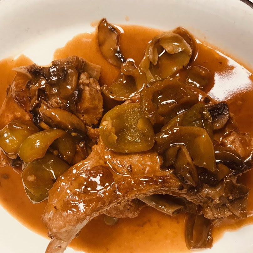 Order Pork Chop with Vinegar Peppers food online from Lucca Restaurant store, Bronx on bringmethat.com