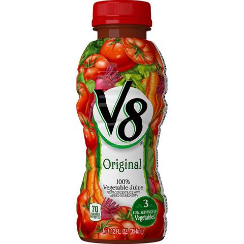 Order V8 Vegetable Juice 12oz food online from 7-Eleven store, Houston on bringmethat.com