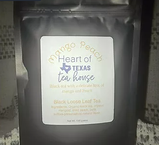 Order Mango Peach Black Tea food online from Heart Of Texas Tea House Llc store, Lavon on bringmethat.com