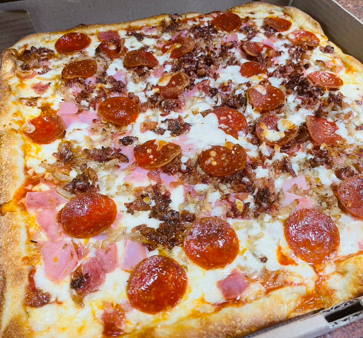 Order Sicilian Meat Lover's Pizza - 16" food online from Vito Pizza And Grill store, Spring City on bringmethat.com