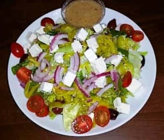 Order Greek Salad food online from The Garret store, campbell on bringmethat.com