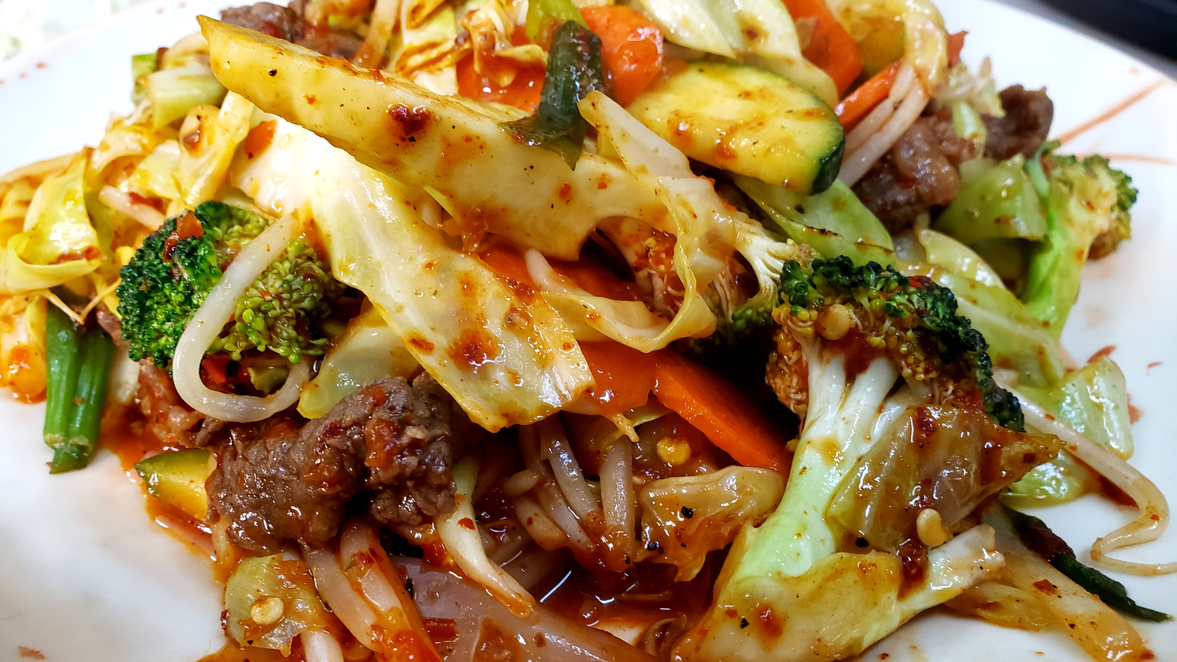 Order Spicy Beef and Vegetables, Regular Size food online from Seoul Fusion store, Kennewick on bringmethat.com