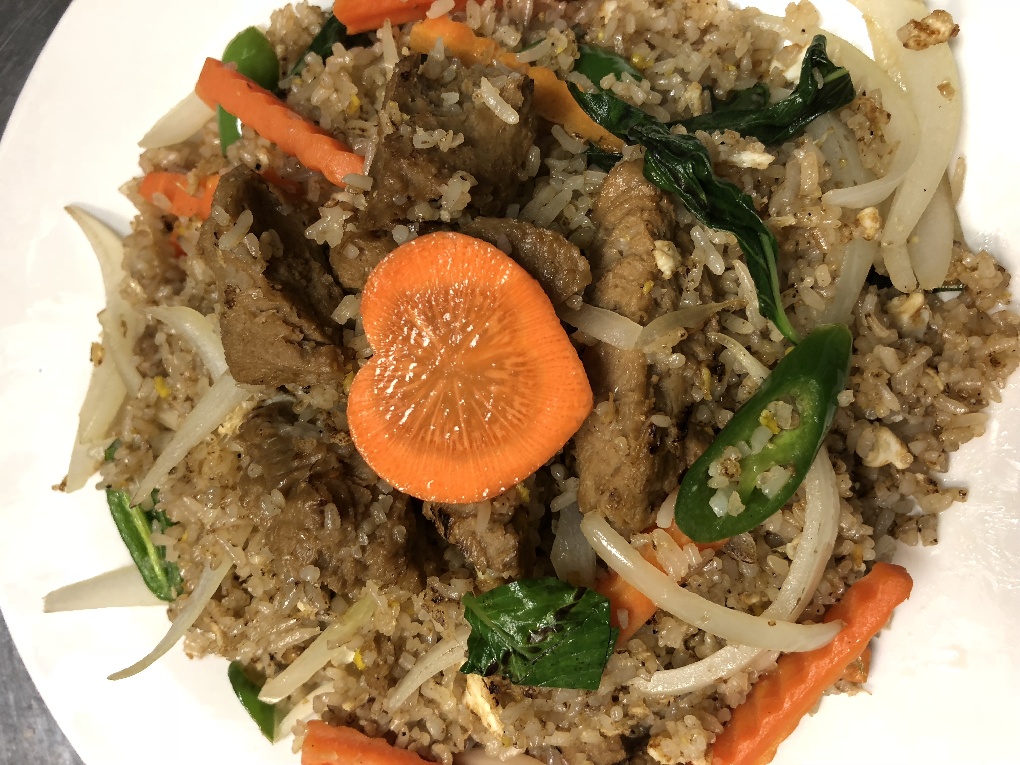 Order 41. Spicy Basil Fried Rice food online from Thai Jasmine To Go store, Point Pleasant Beach on bringmethat.com