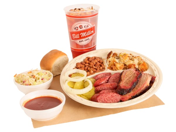 Order #8. Rancher Plate and Large Tea food online from Bill Miller Bar-B-Q store, San Antonio on bringmethat.com