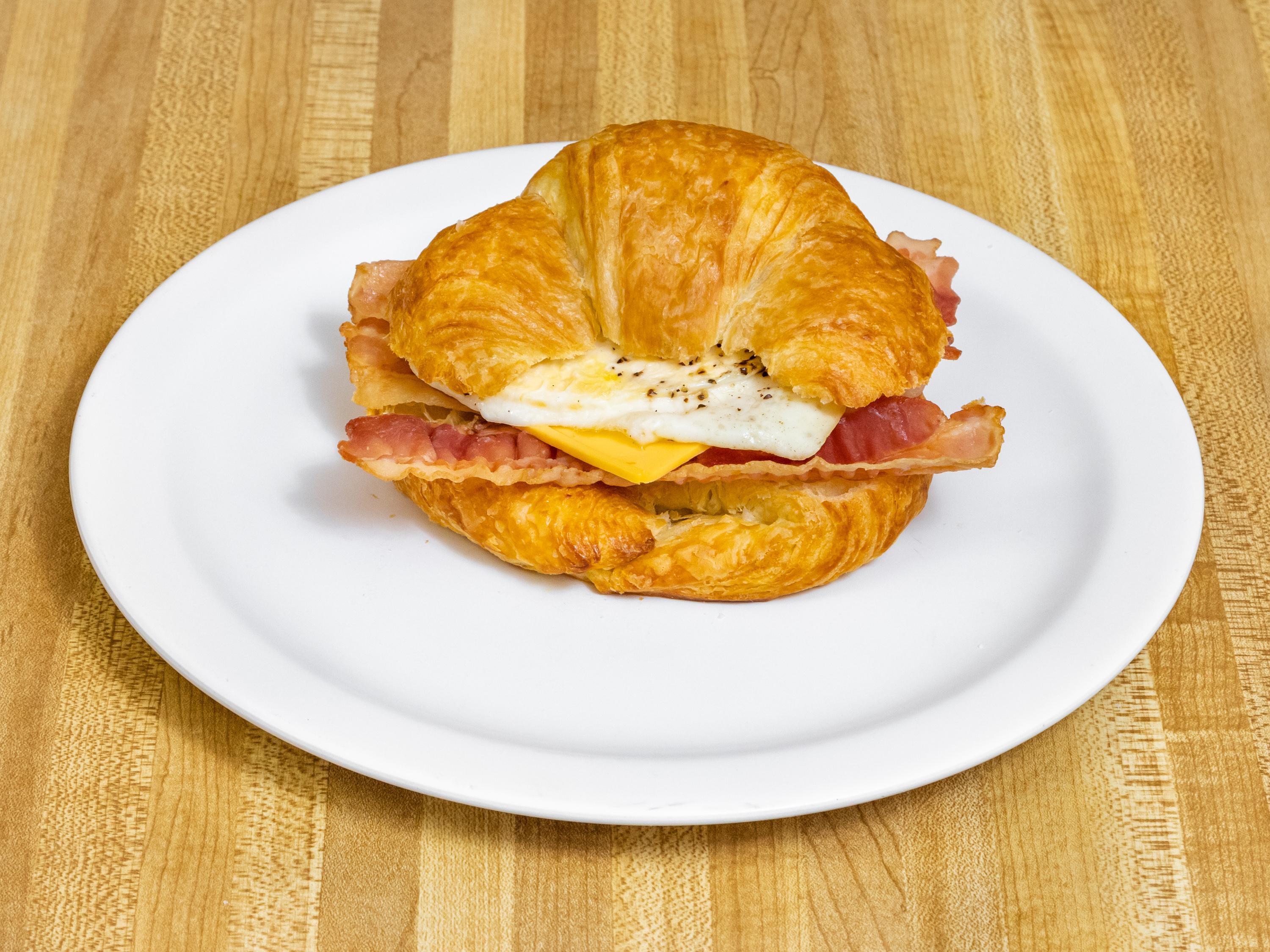 Order Bacon, Egg and Cheese Croissant food online from Donut Palace store, Garland on bringmethat.com