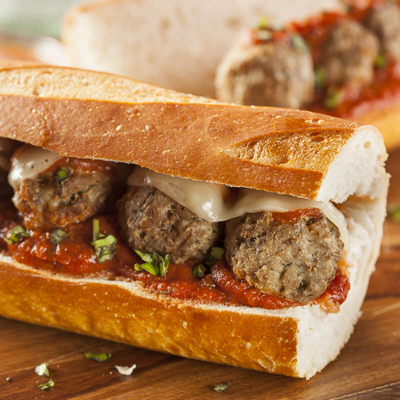 Order Meatball Parmigiana Sandwich food online from Pizza206 store, Tabernacle on bringmethat.com