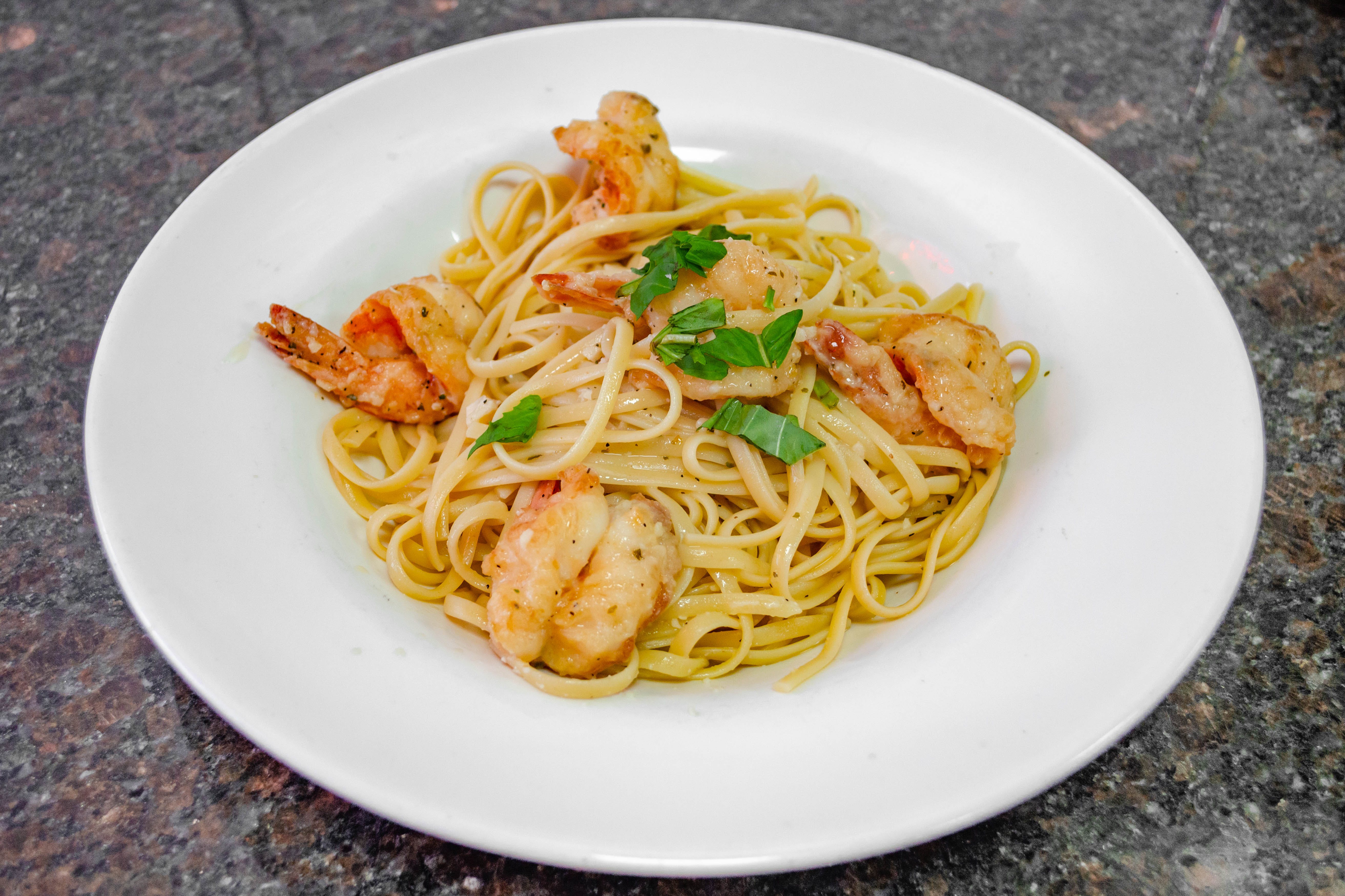 Order Shrimp Scampi - Entree food online from Justino's Pizza store, New York on bringmethat.com