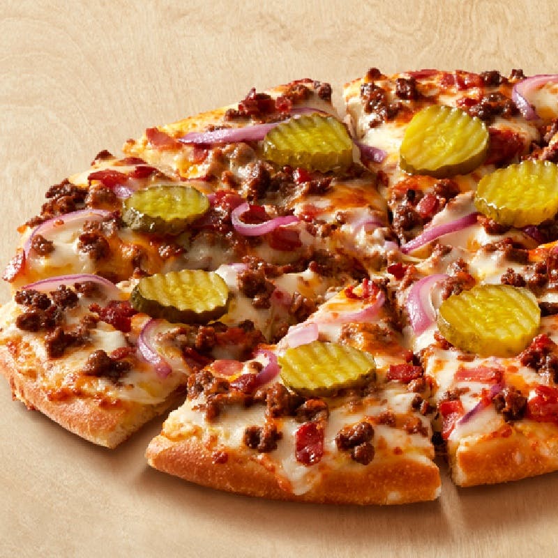 Order Bacon Cheeseburger Pizza - Individual food online from Pizza Inn store, Mesquite on bringmethat.com