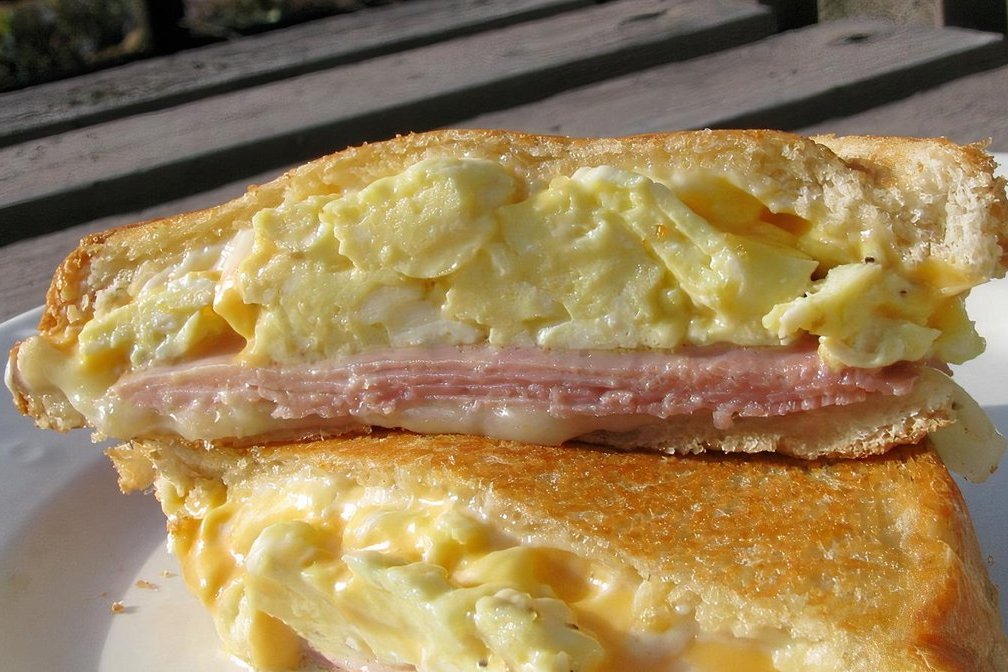 Order Ham, Egg and Cheese Sandwich food online from Stella Blue Bistro store, Huntington on bringmethat.com